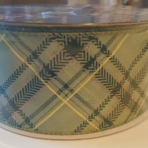 *(50 Yards of Mint Green Plaid Ribbon)*